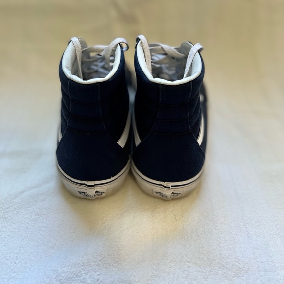 Vans Old Skool High Tops Men 8.5 Women 10 Navy Blue - Picture 3 of 5